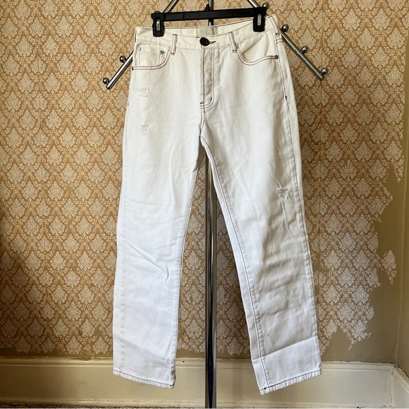 One Teaspoon White Trucker Jeans Mid Rise - Picture 3 of 9